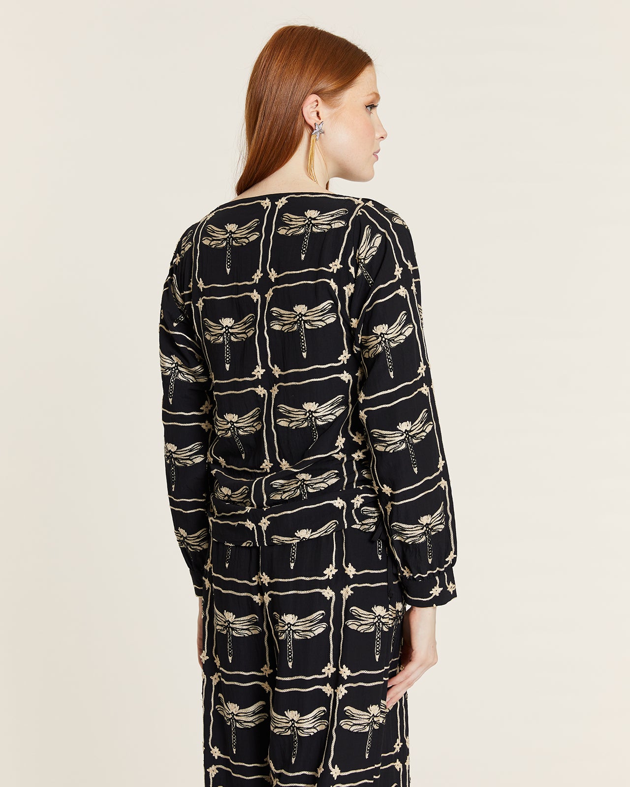 DRAGONFLIES EMBROIDERED BLOUSE