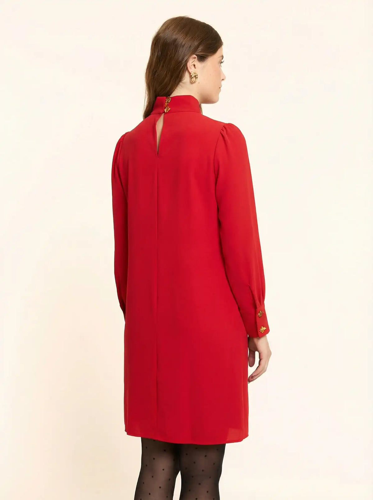 Red High-Neck Dress