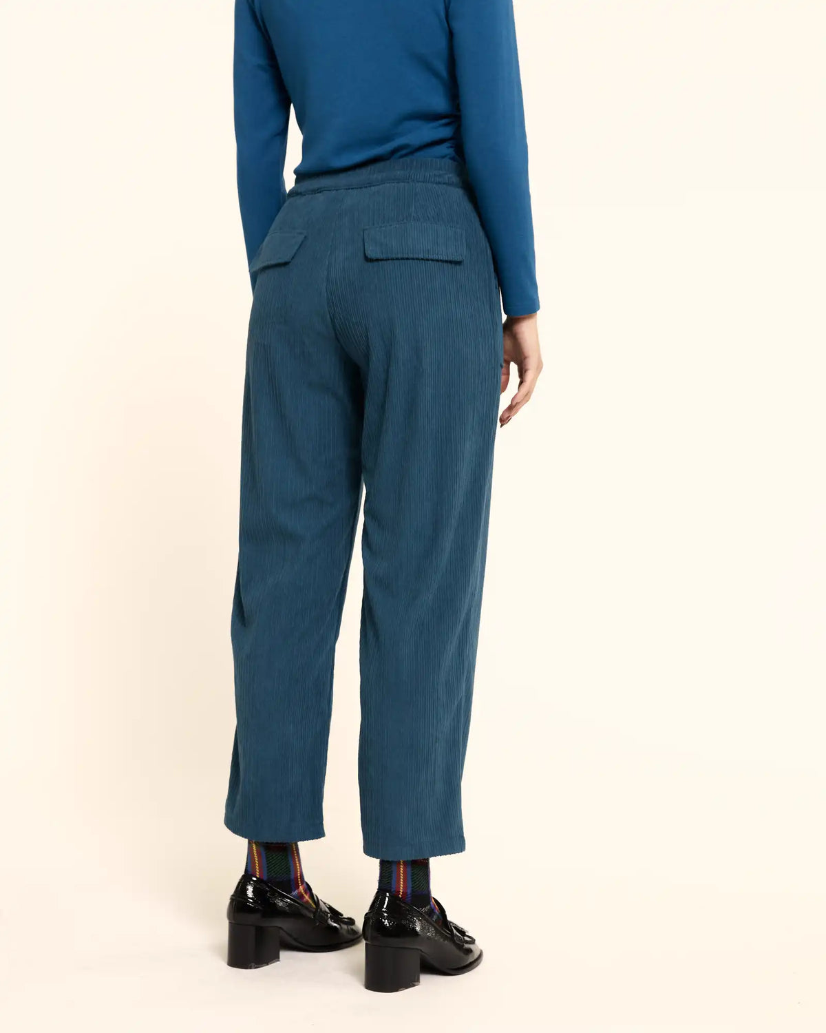 Green Corduroy Trousers with Pockets