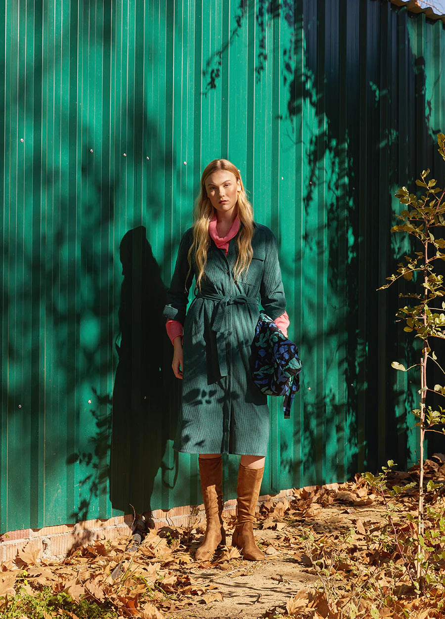 Dress Camisero Pana Verde