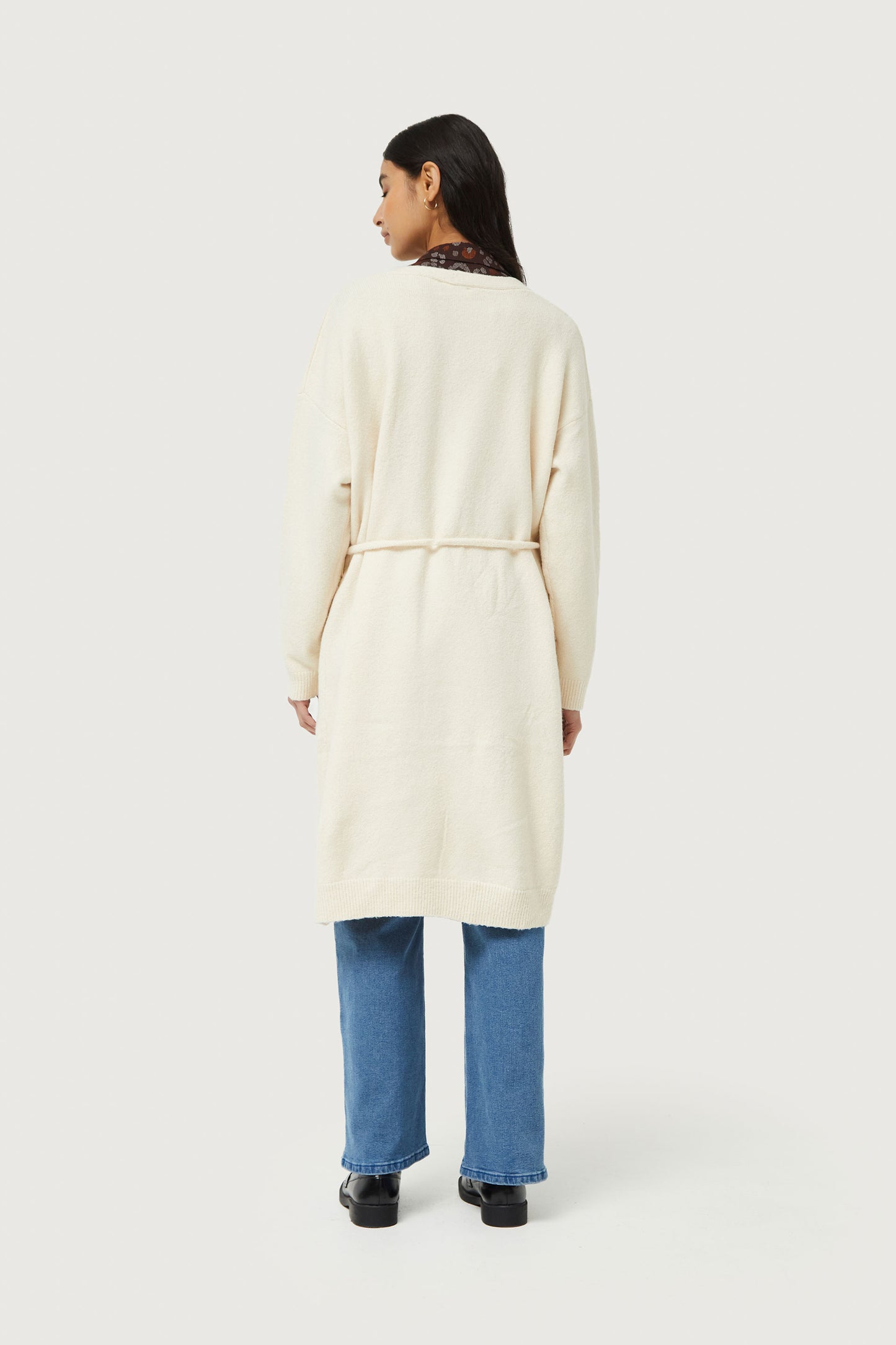 White knitted midi jacket