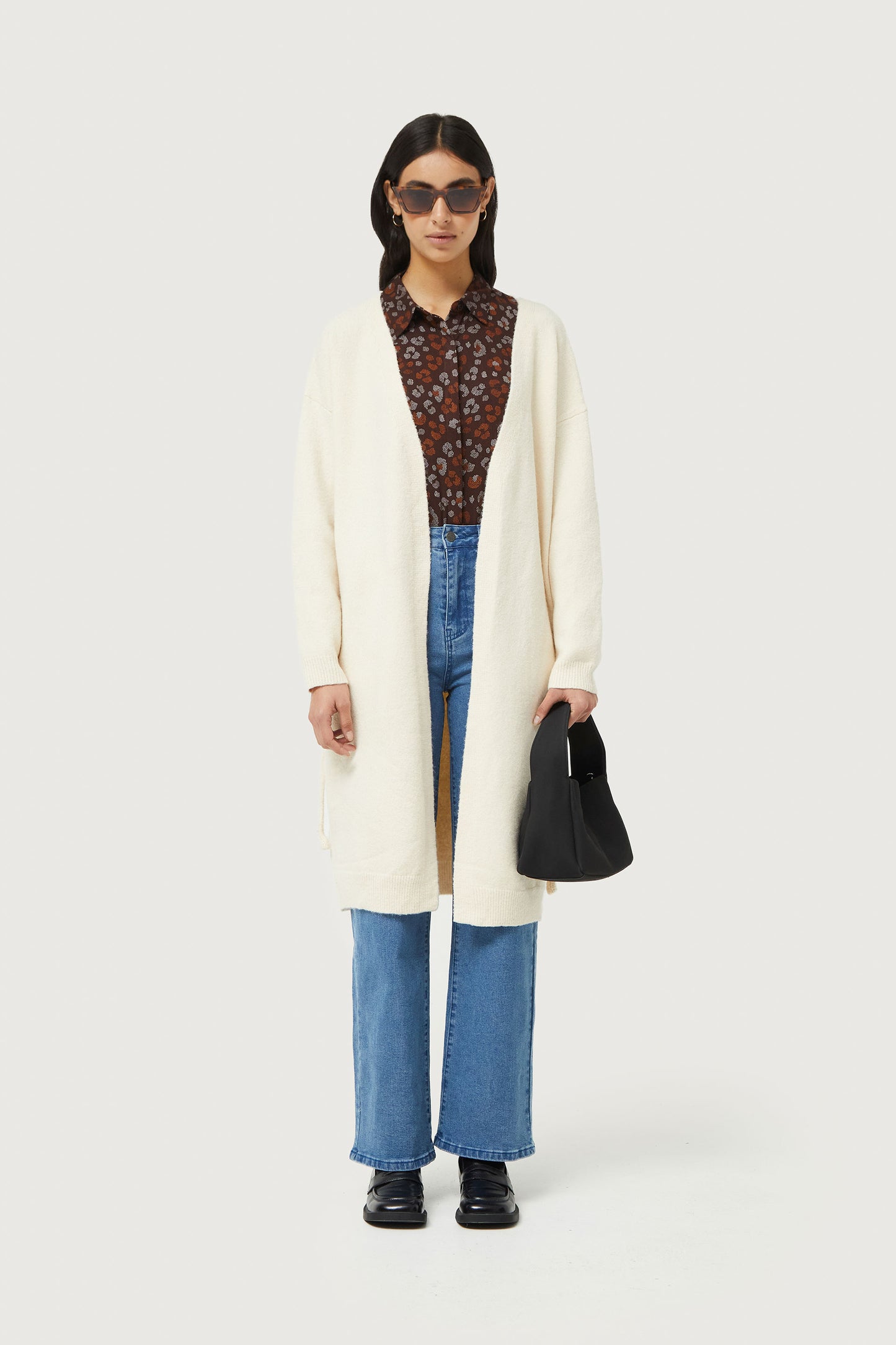 White knitted midi jacket