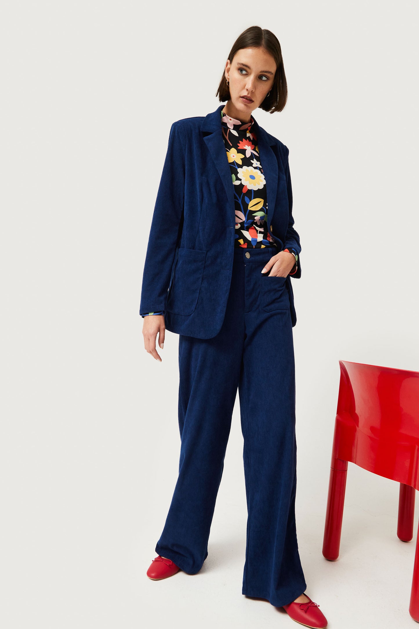 Navy blue corduroy pants