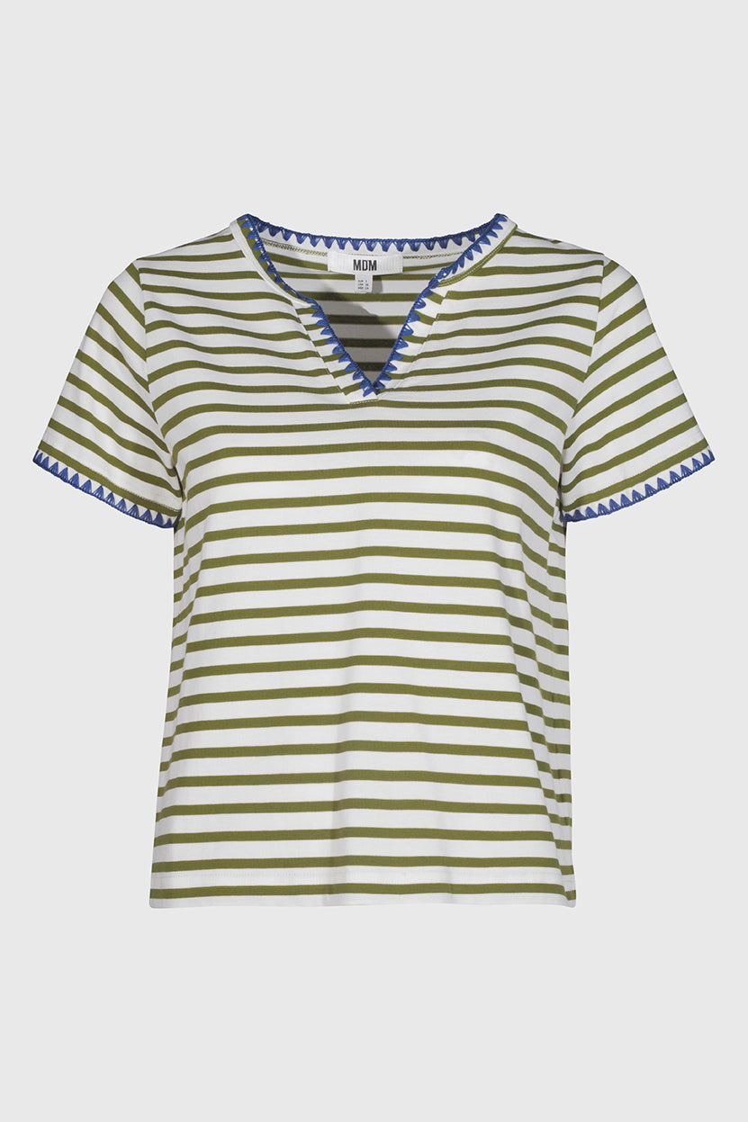 Stripes khaki/white