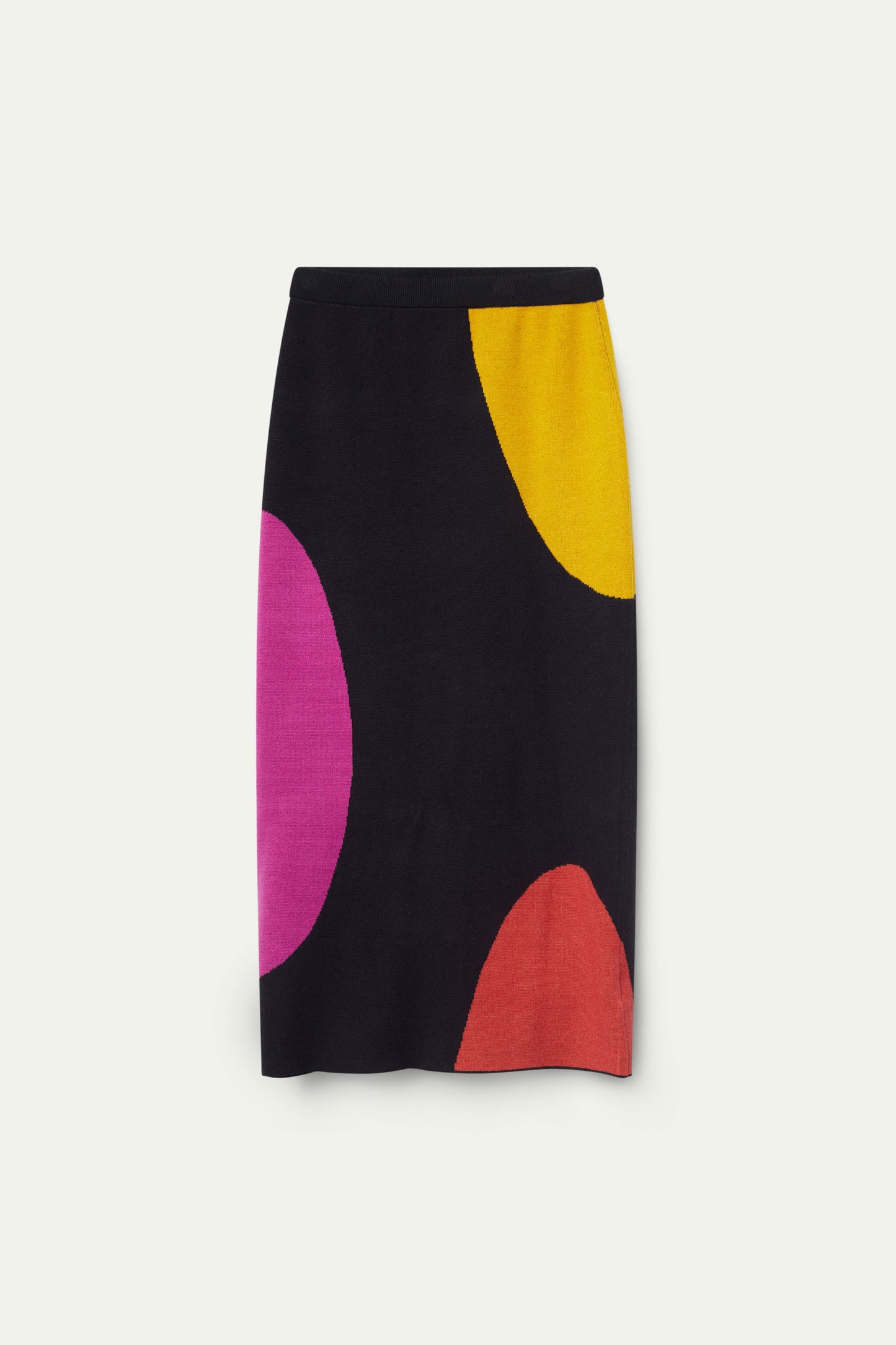 Circle print jacquard knit midi skirt