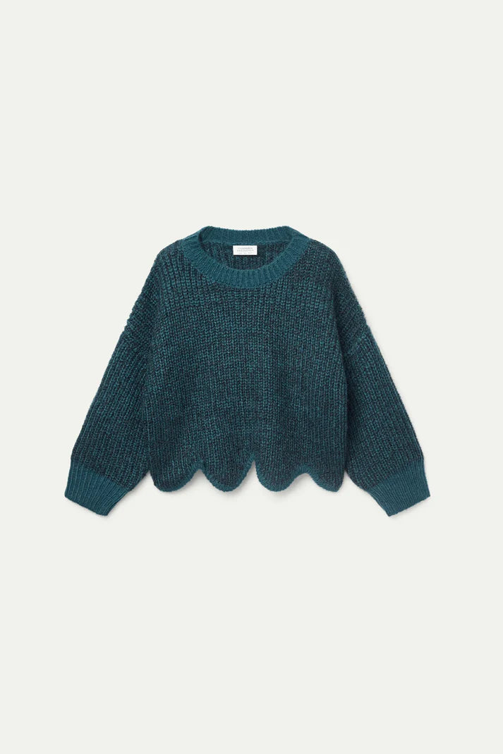 Green hem detail sweater