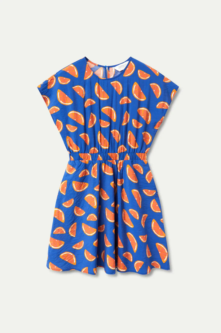 Short dress with grapefruit print