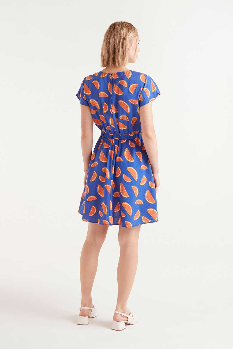 Short dress with grapefruit print