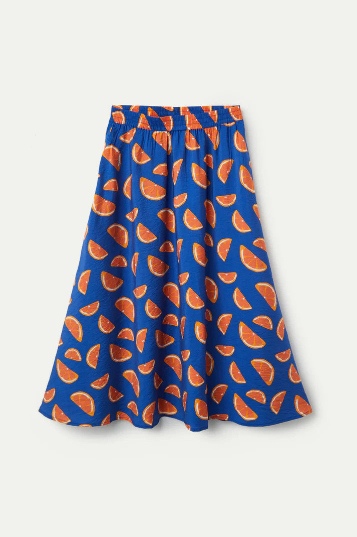 Midi skirt with grapefruit print