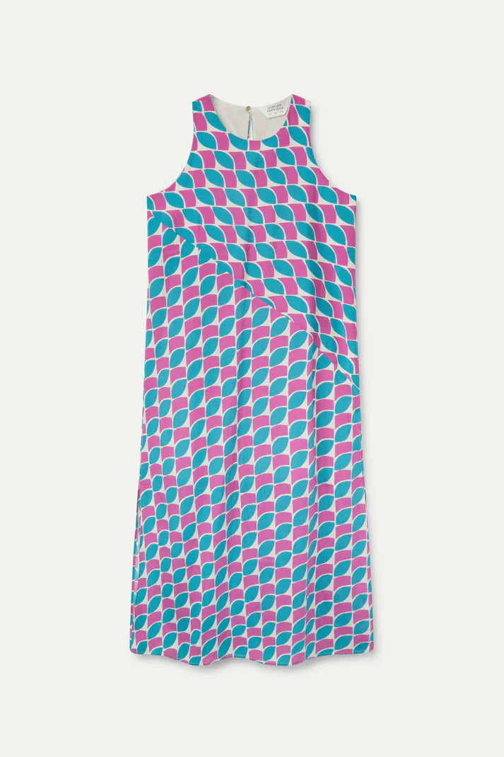 Long dress with Feathers print