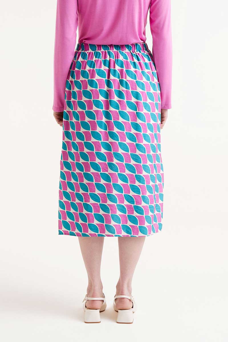 Midi skirt with Feathers print