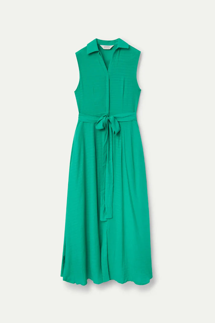 Long flowing green dress