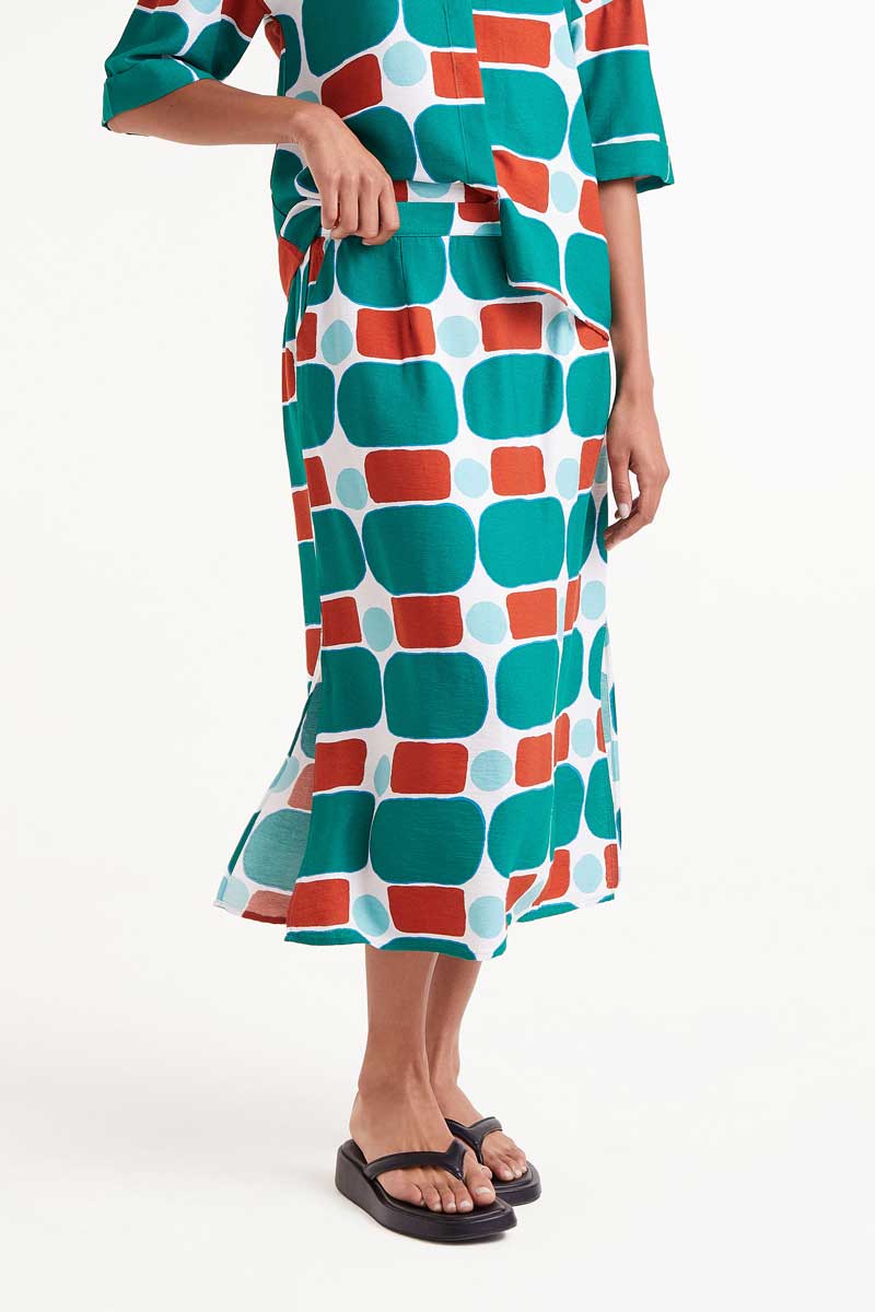 Pepper Mint print midi skirt