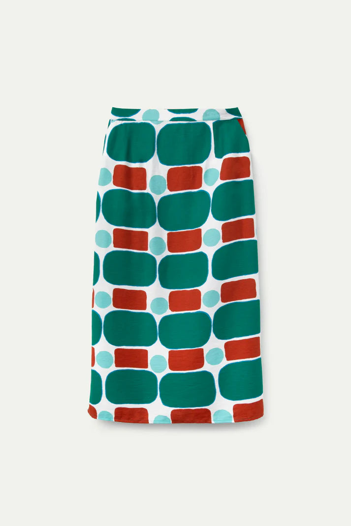 Pepper Mint print midi skirt