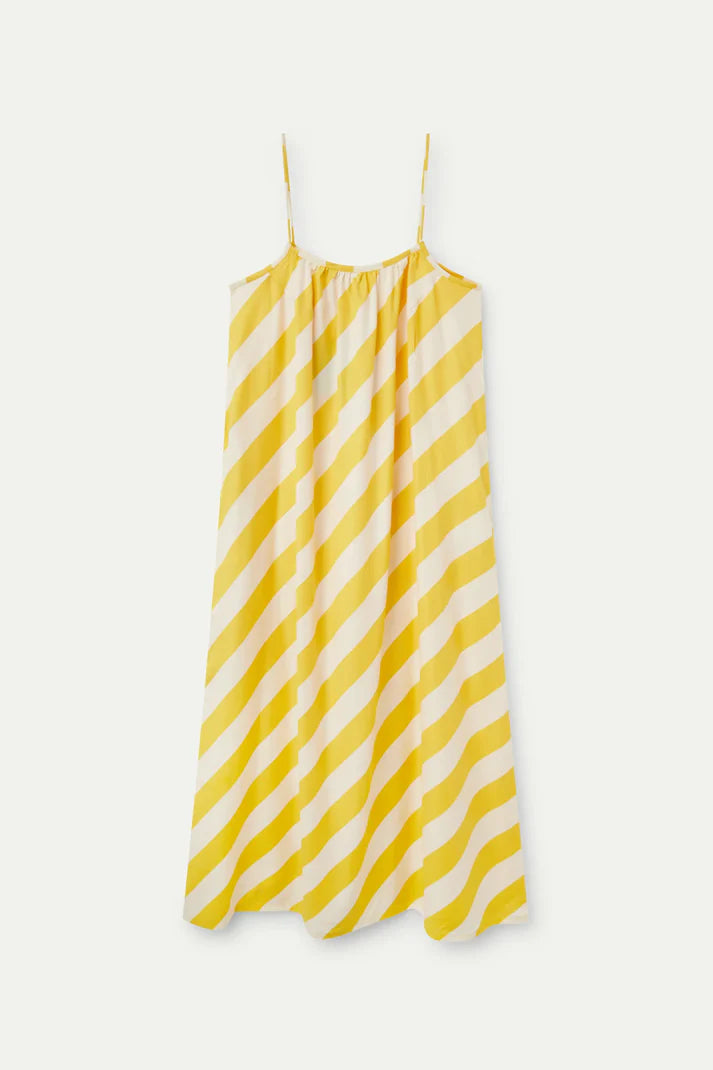 Long yellow striped dress