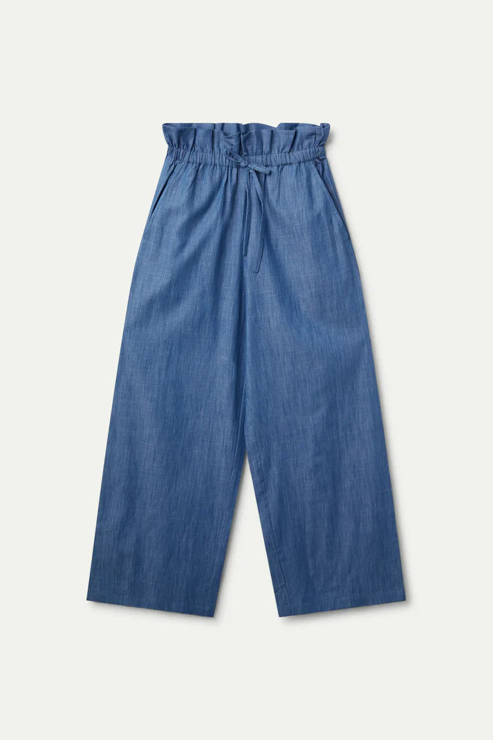 Paperbag denim pants