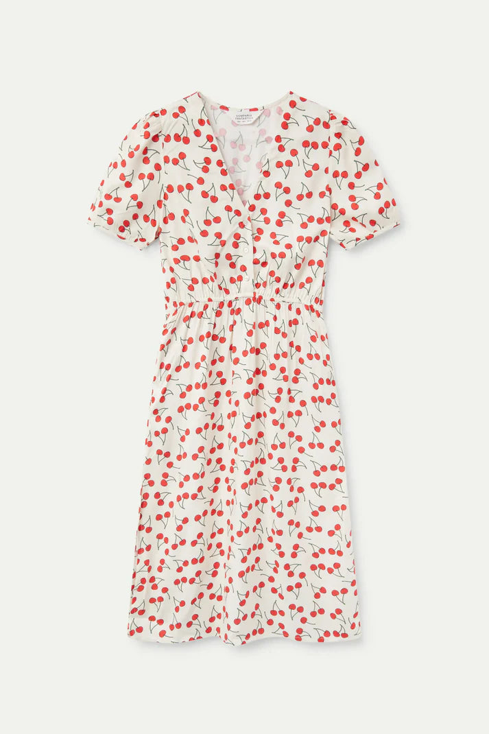 Cherry print midi dress