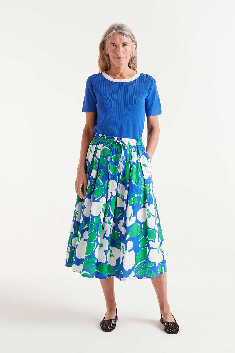 Bosco floral print midi skirt