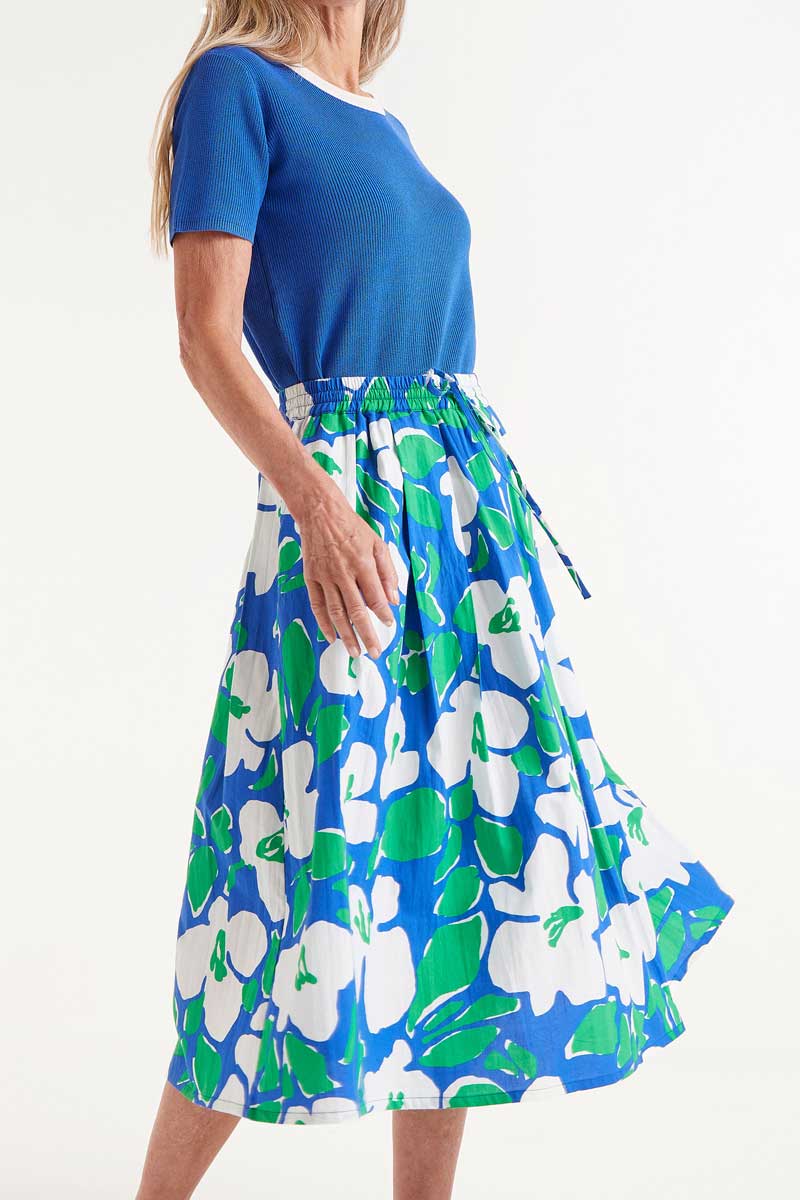 Bosco floral print midi skirt