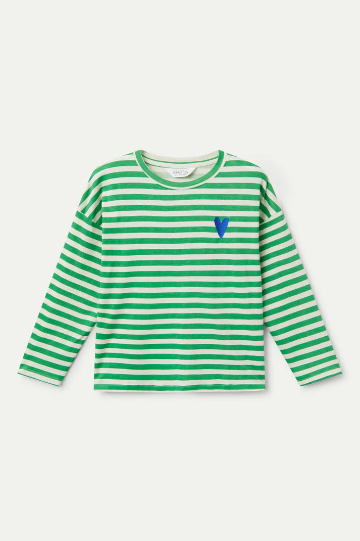 Green striped long sleeve t-shirt