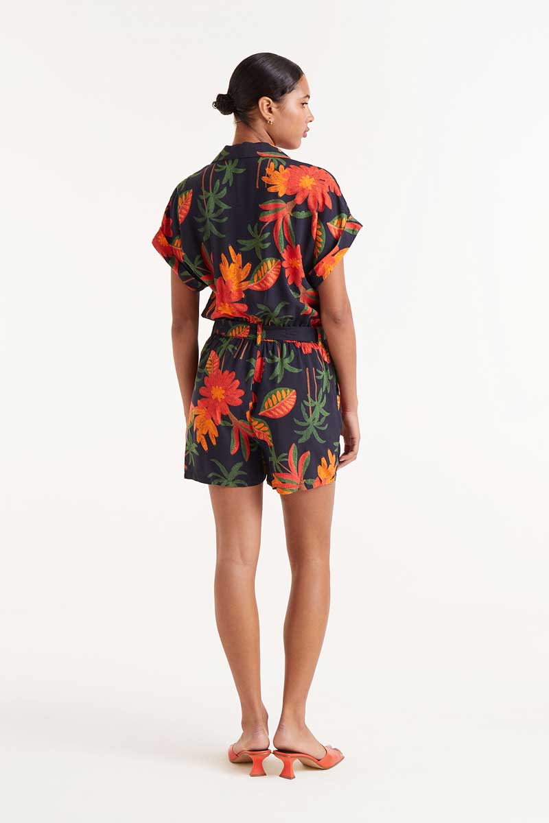 Famara floral print short jumpsuit