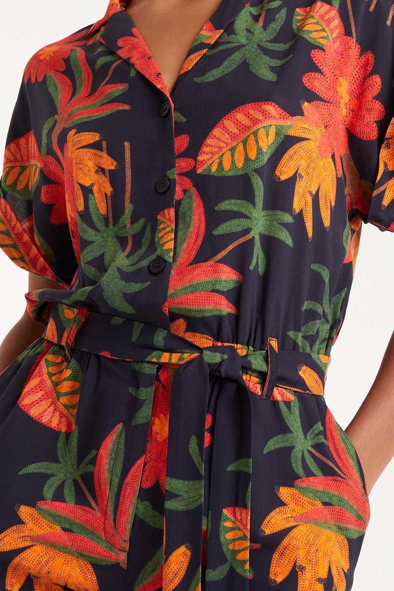 Famara floral print short jumpsuit