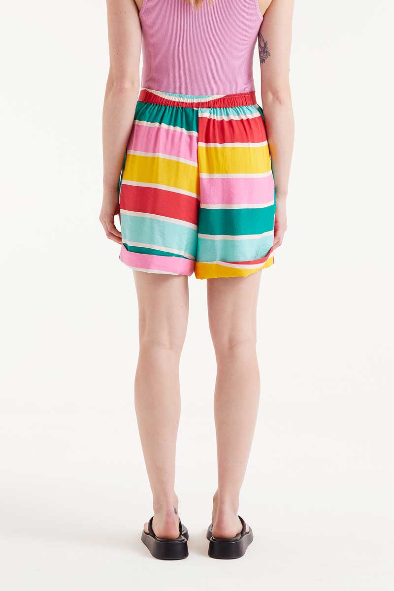 Colour Wave striped print shorts