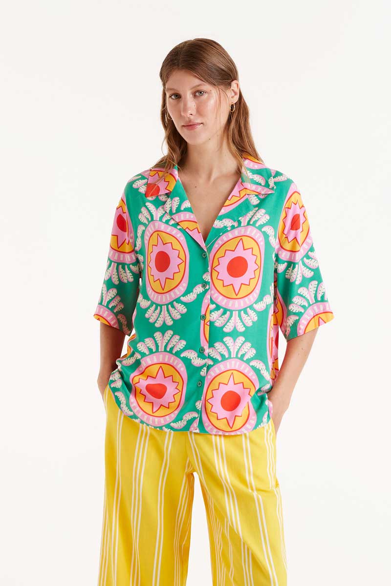 Curitiba print fluid shirt