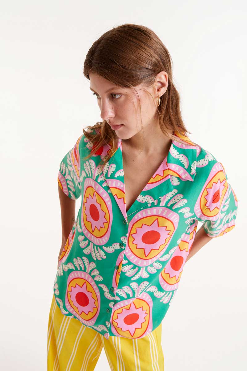 Curitiba print fluid shirt