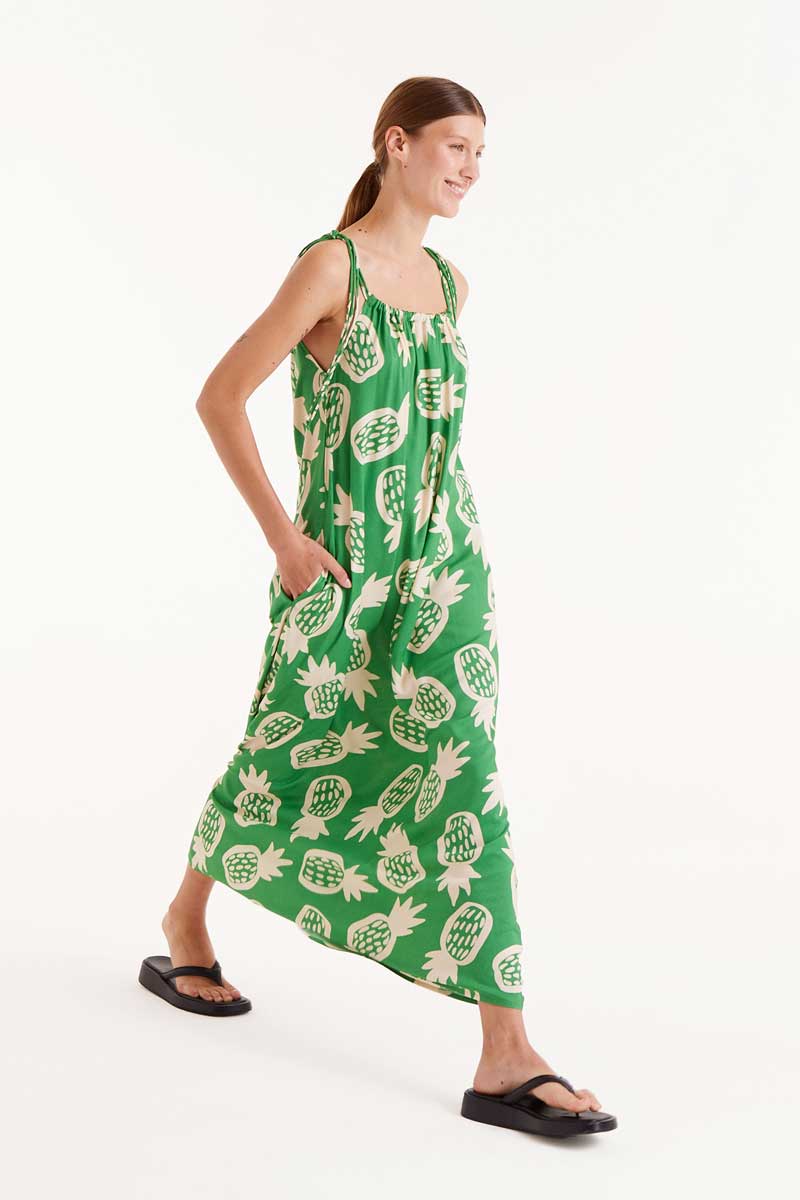 Long dress with ananas print
