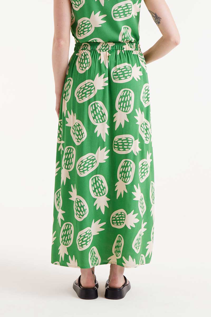 Pineapple print midi skirt