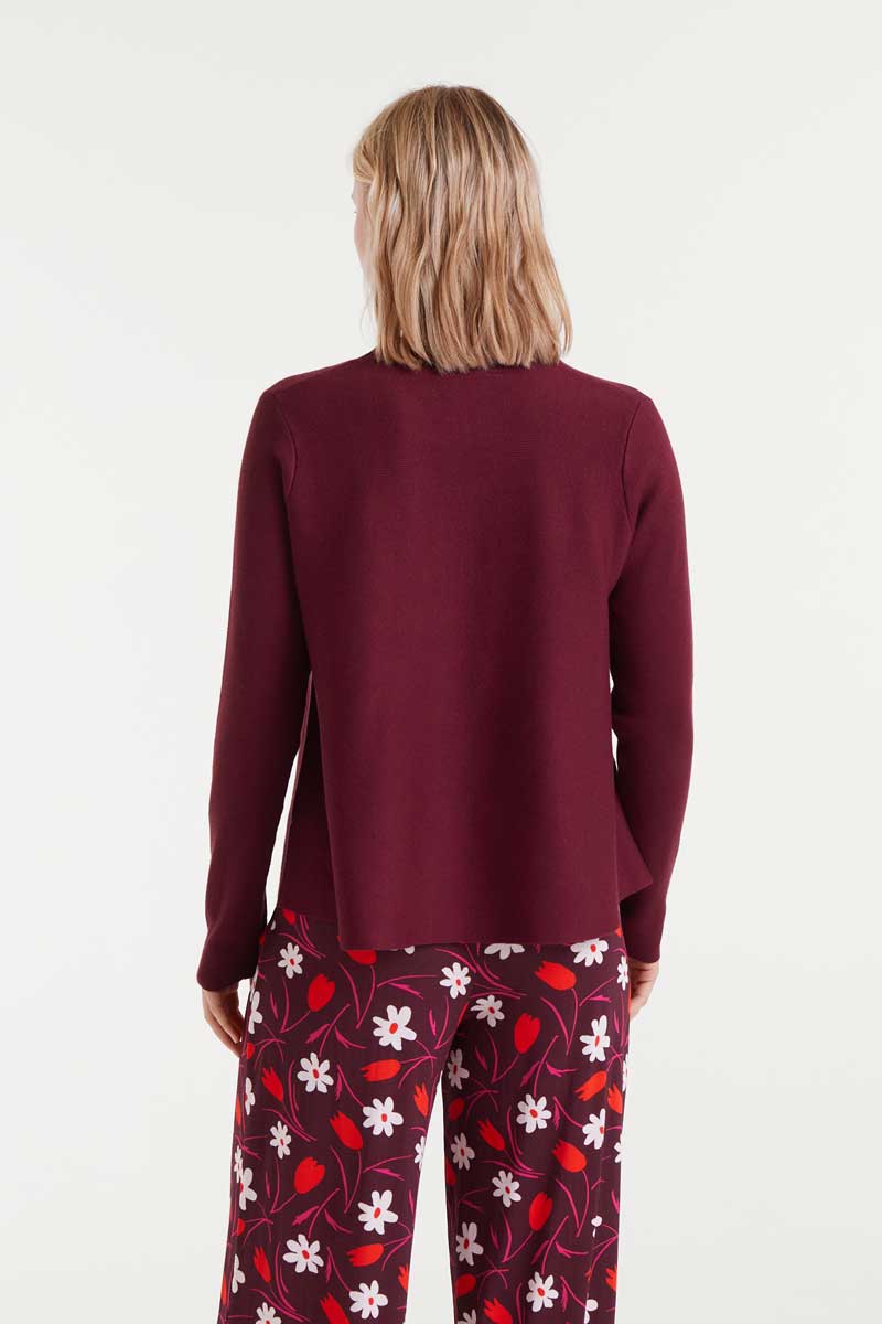 Burgundy packaged knit sweater