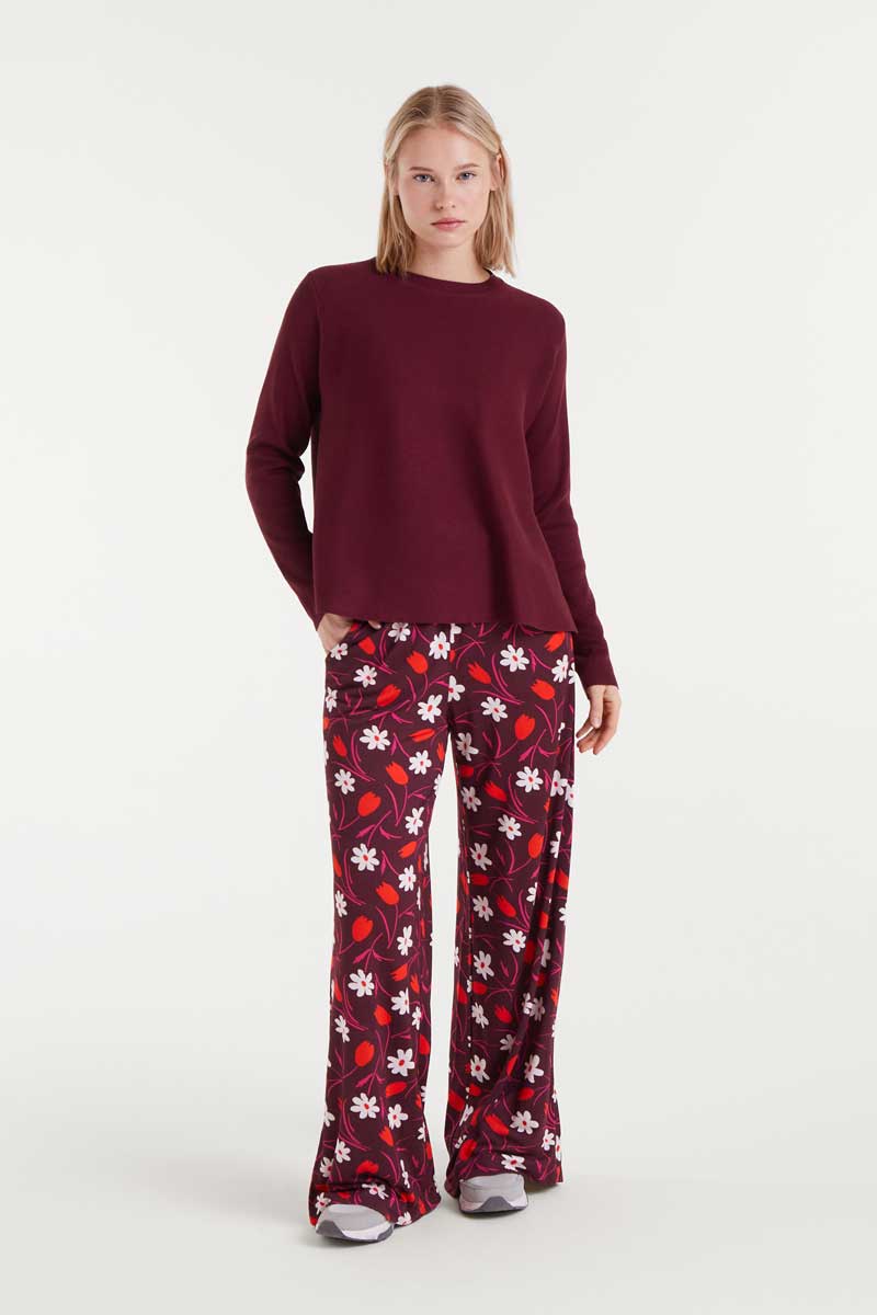 Burgundy packaged knit sweater