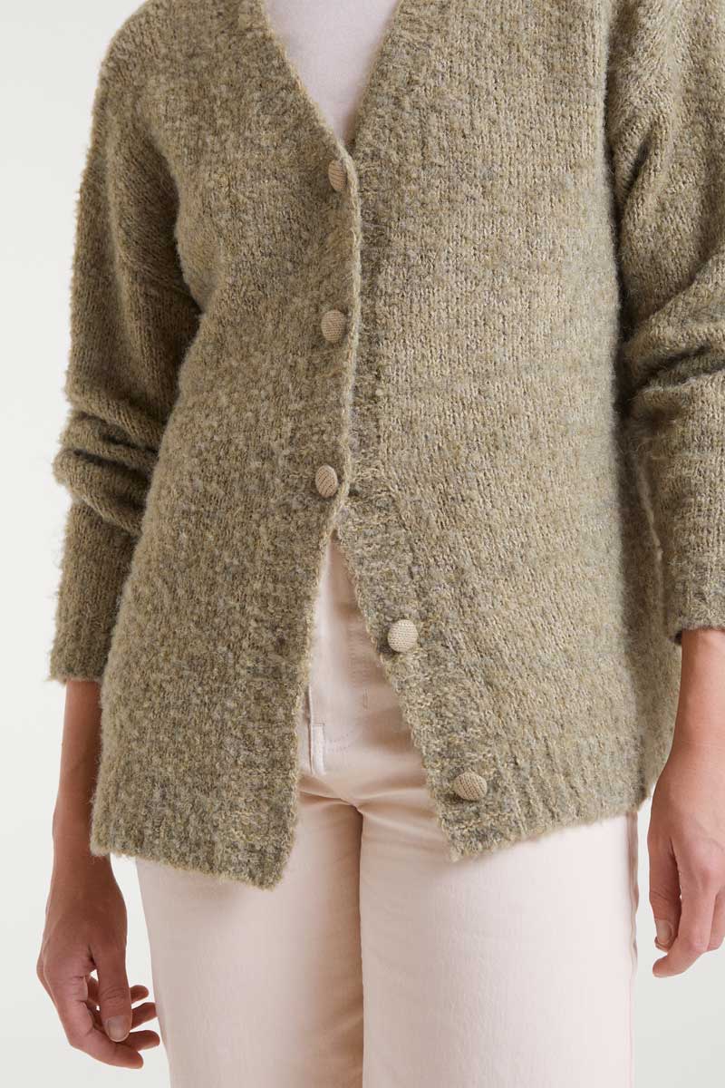 Long green textured jacket