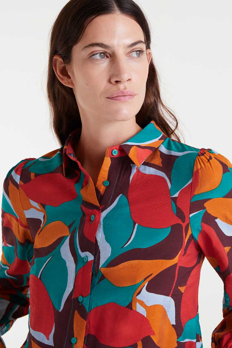 Ponziana print lightweight crepe shirt