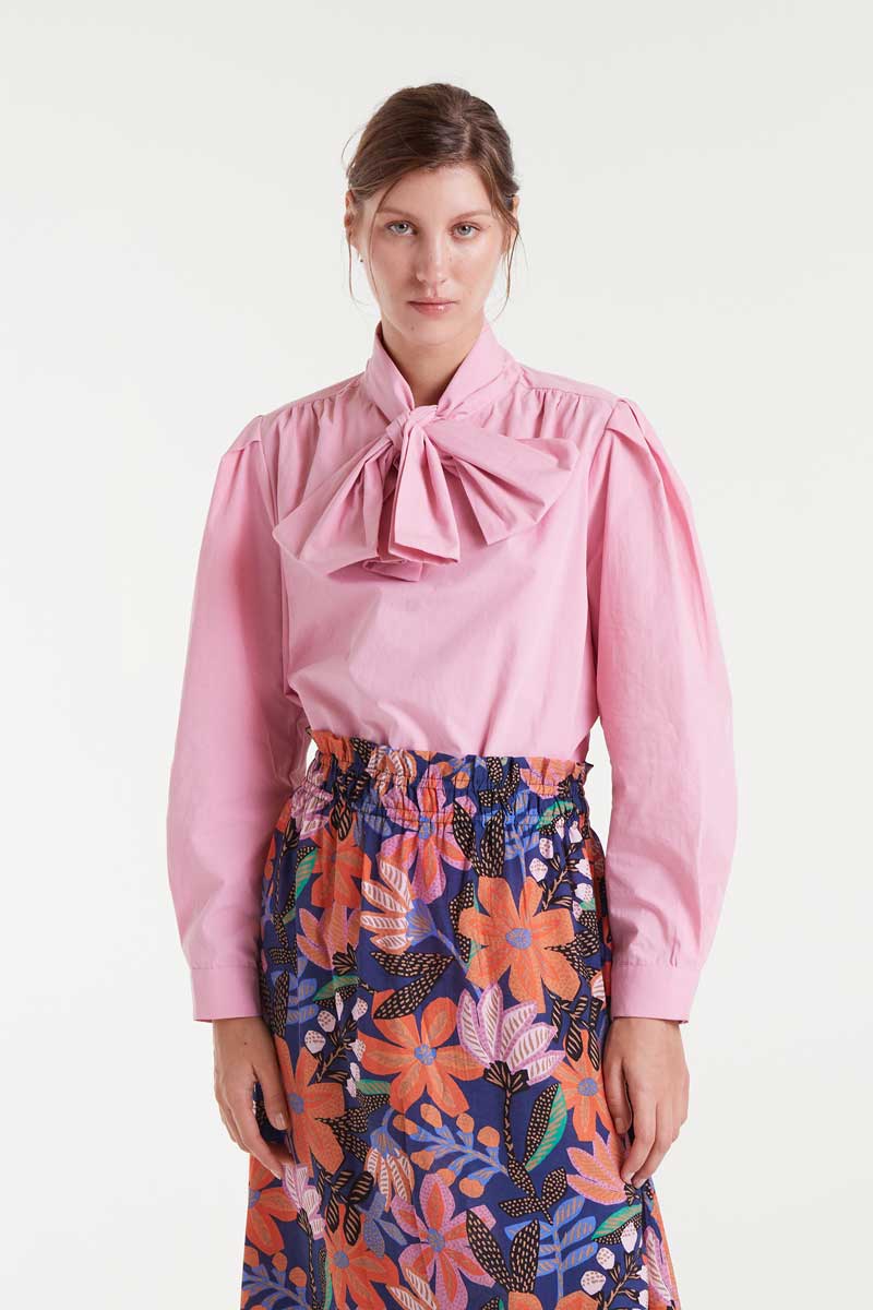 100% cotton pink bow shirt