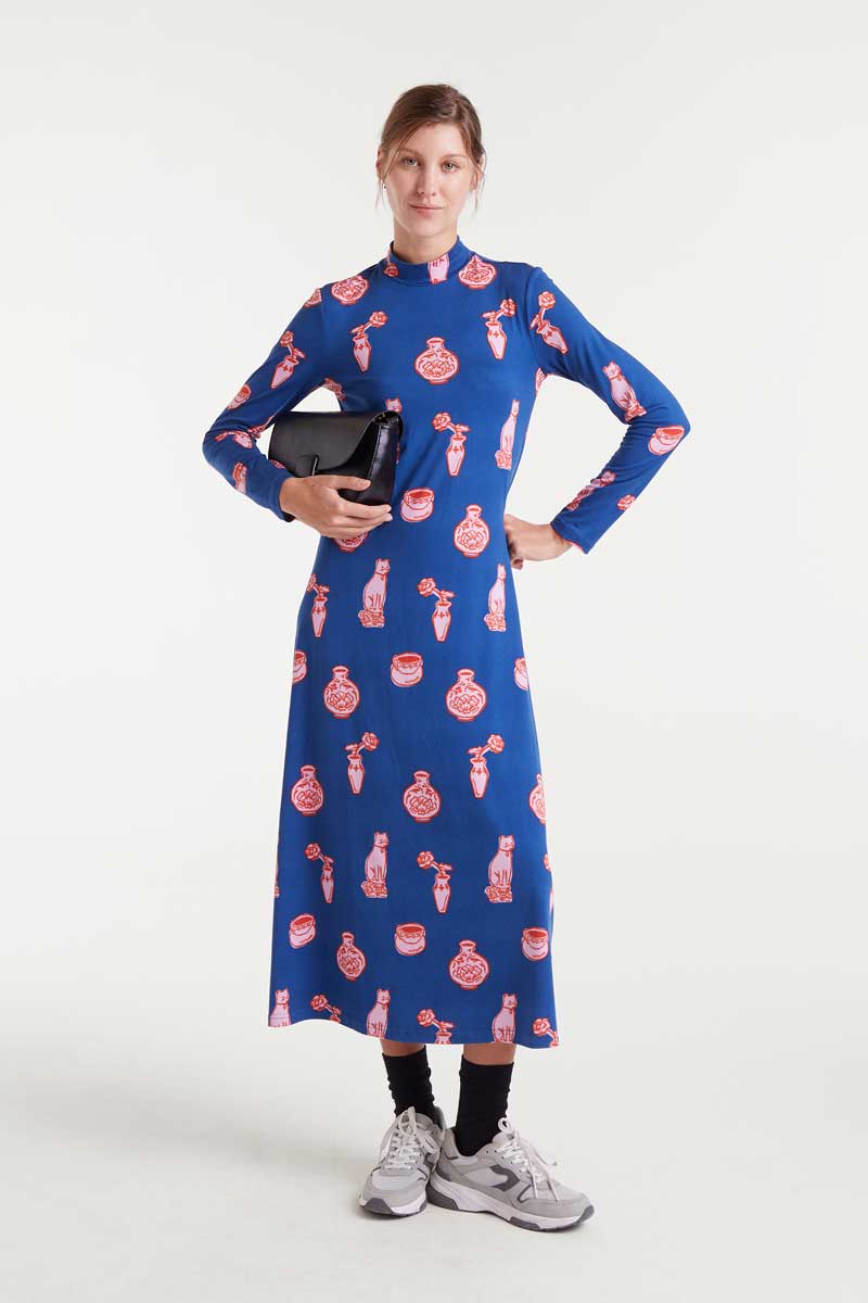 Long dress with Porcelain print