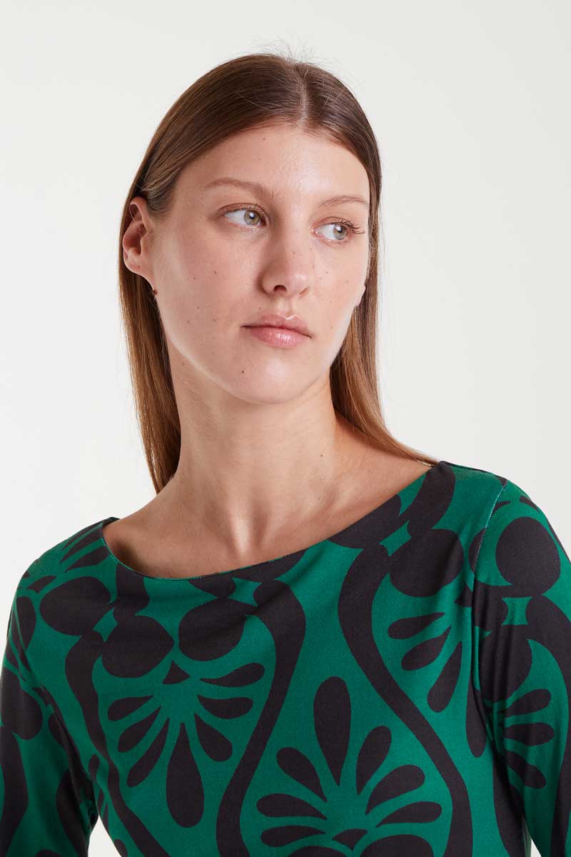 Long dress with Baroque print