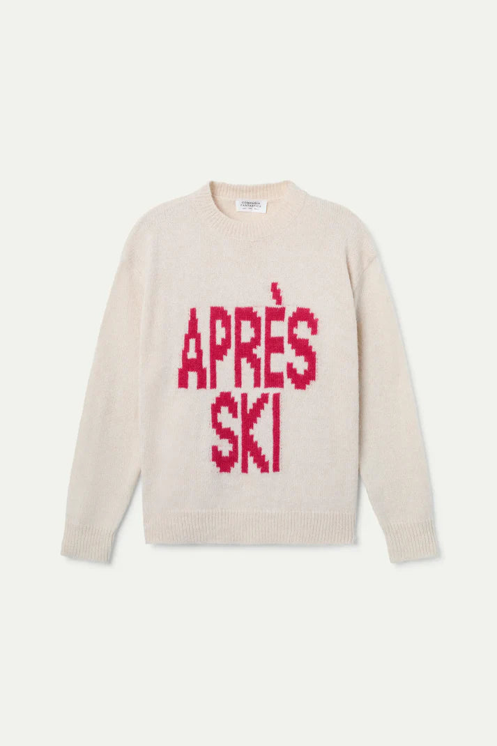 Jacquard sweater with Après Ski print