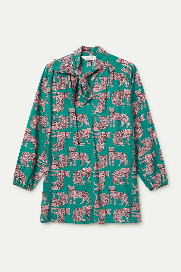 Short dress with Onca print