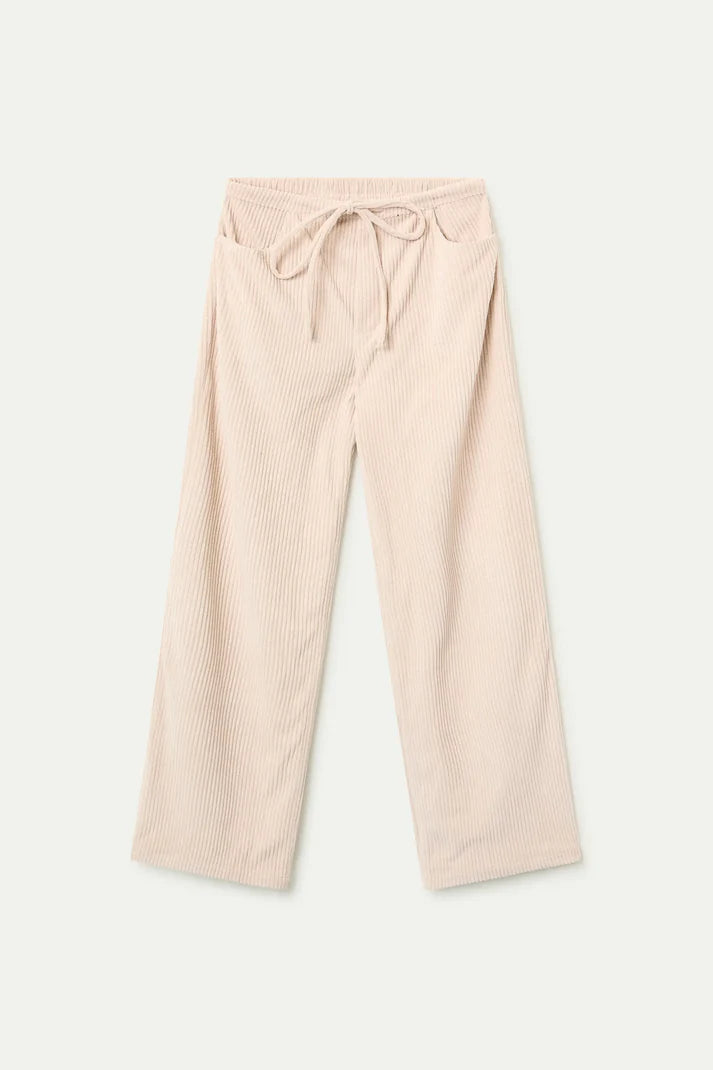 Straight white corduroy pants