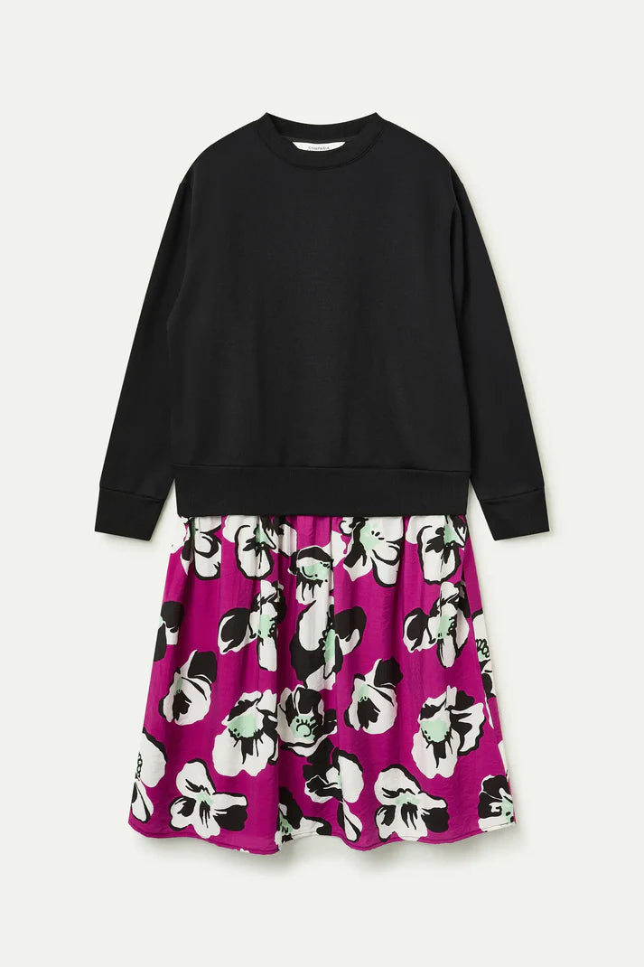 Vivid Viola print midi dress