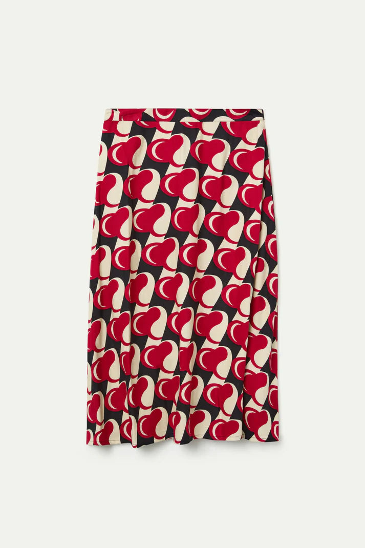 Heart Attack print midi skirt