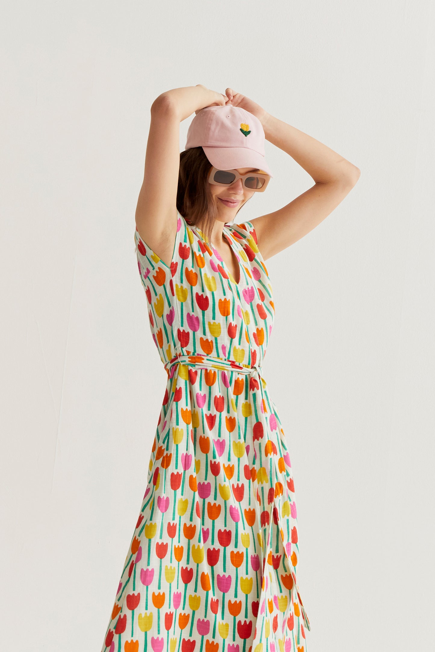 Tulip Print Long Dress