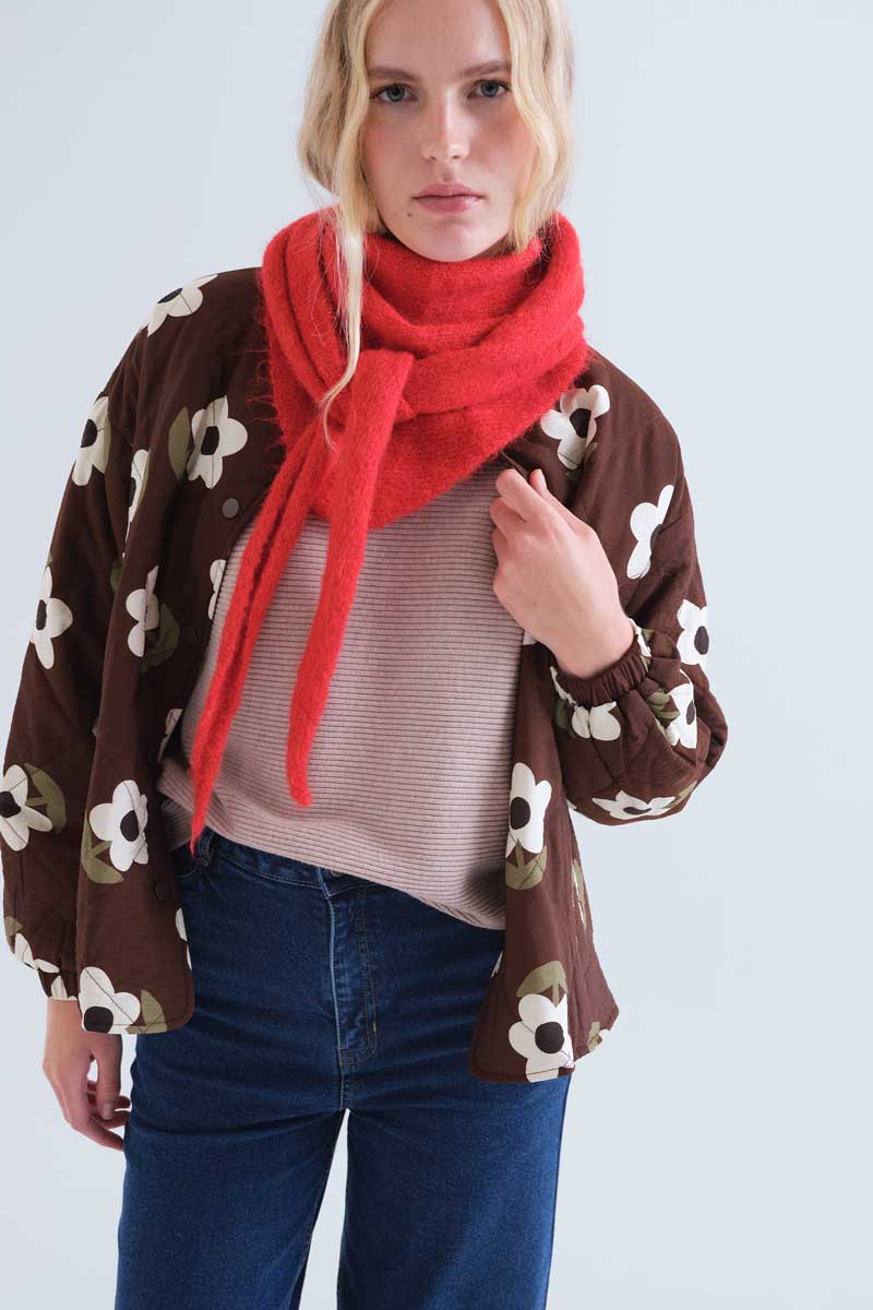 Beige striped knit jumper
