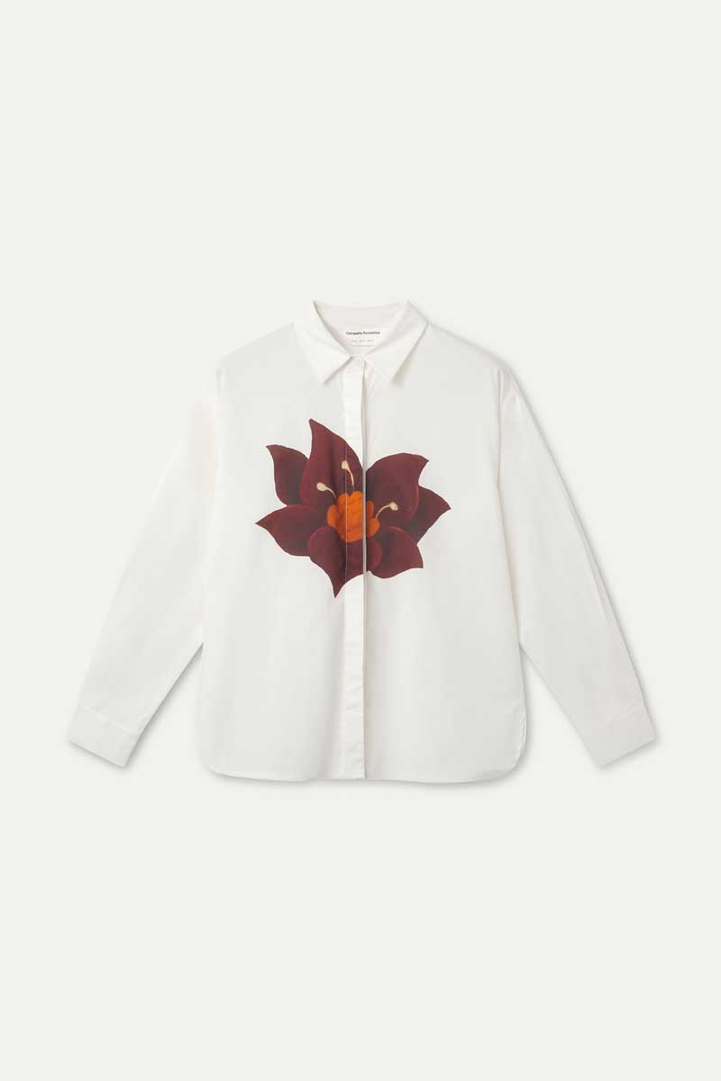 100% cotton shirt with Flor Rivera print