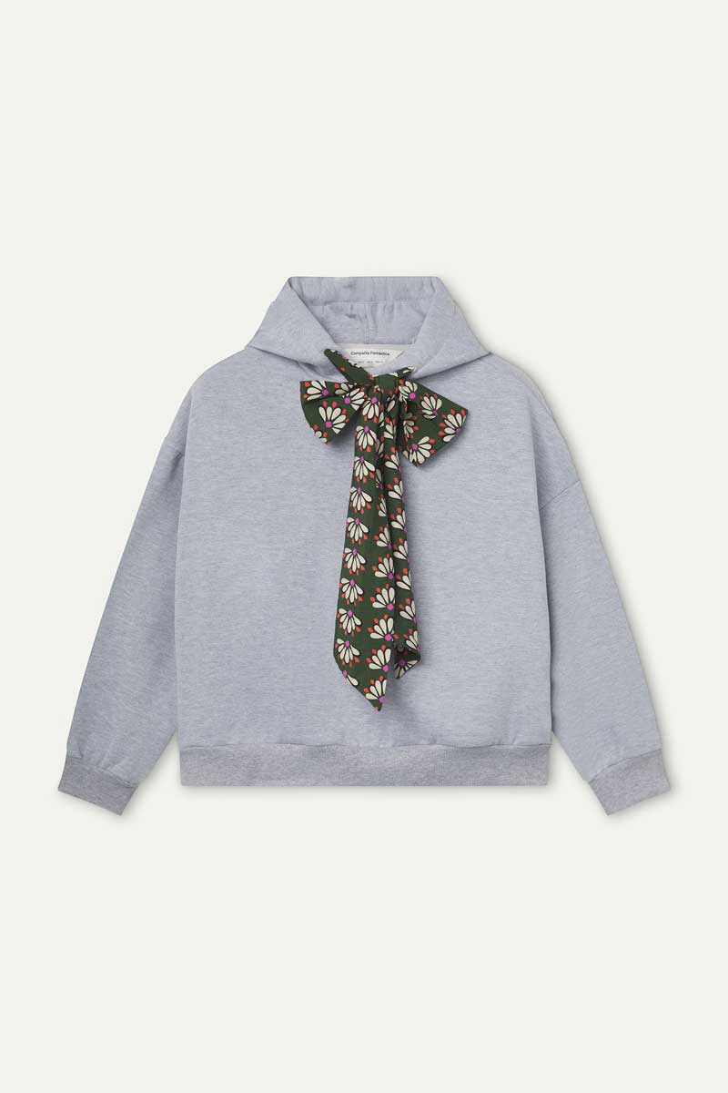 Black sweatshirt with Geometry printed tie