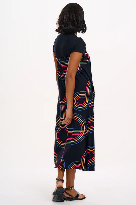 Gretchen Midi Sundress - Black, Retro Racer