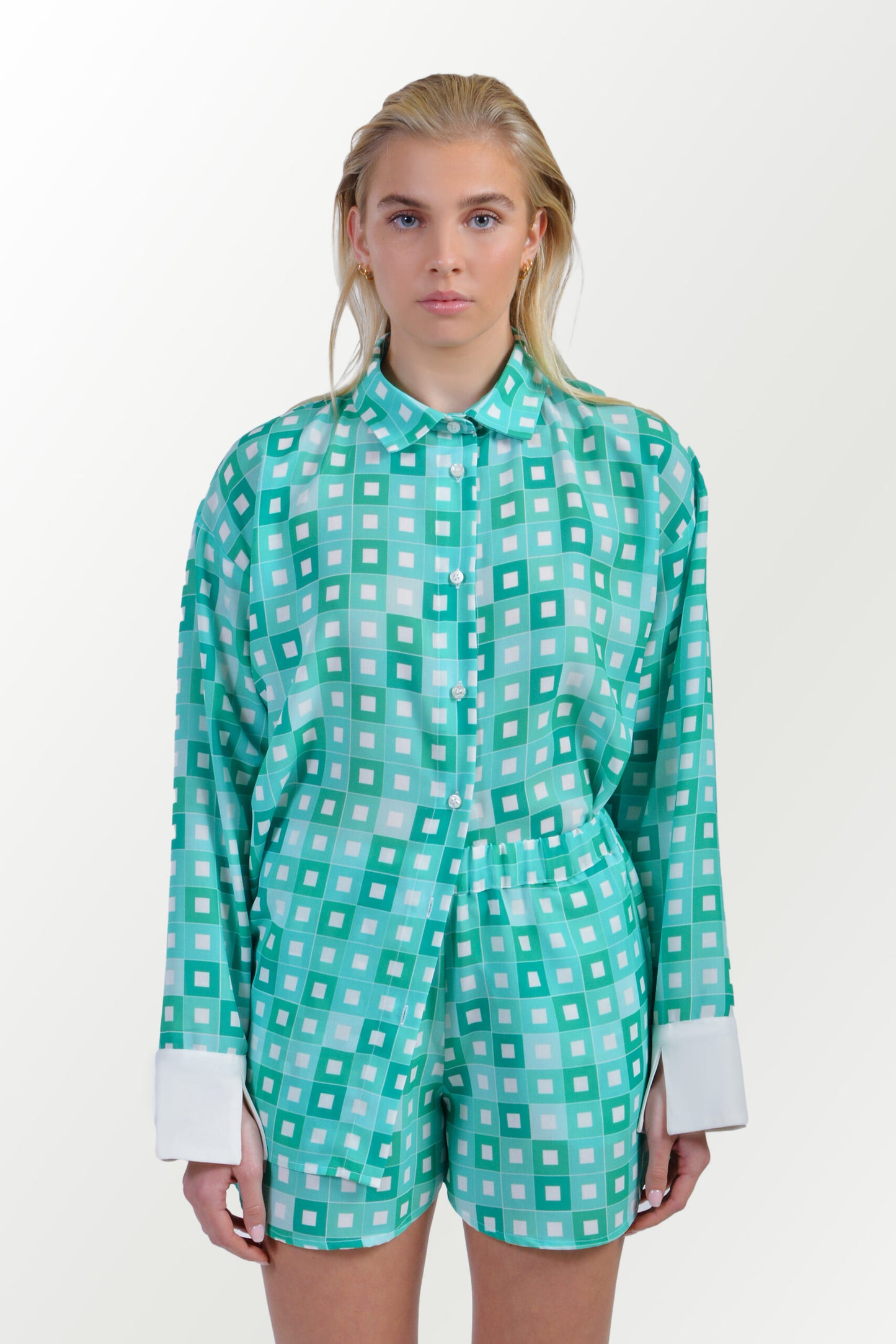 AQUA SQUARES SHIRT