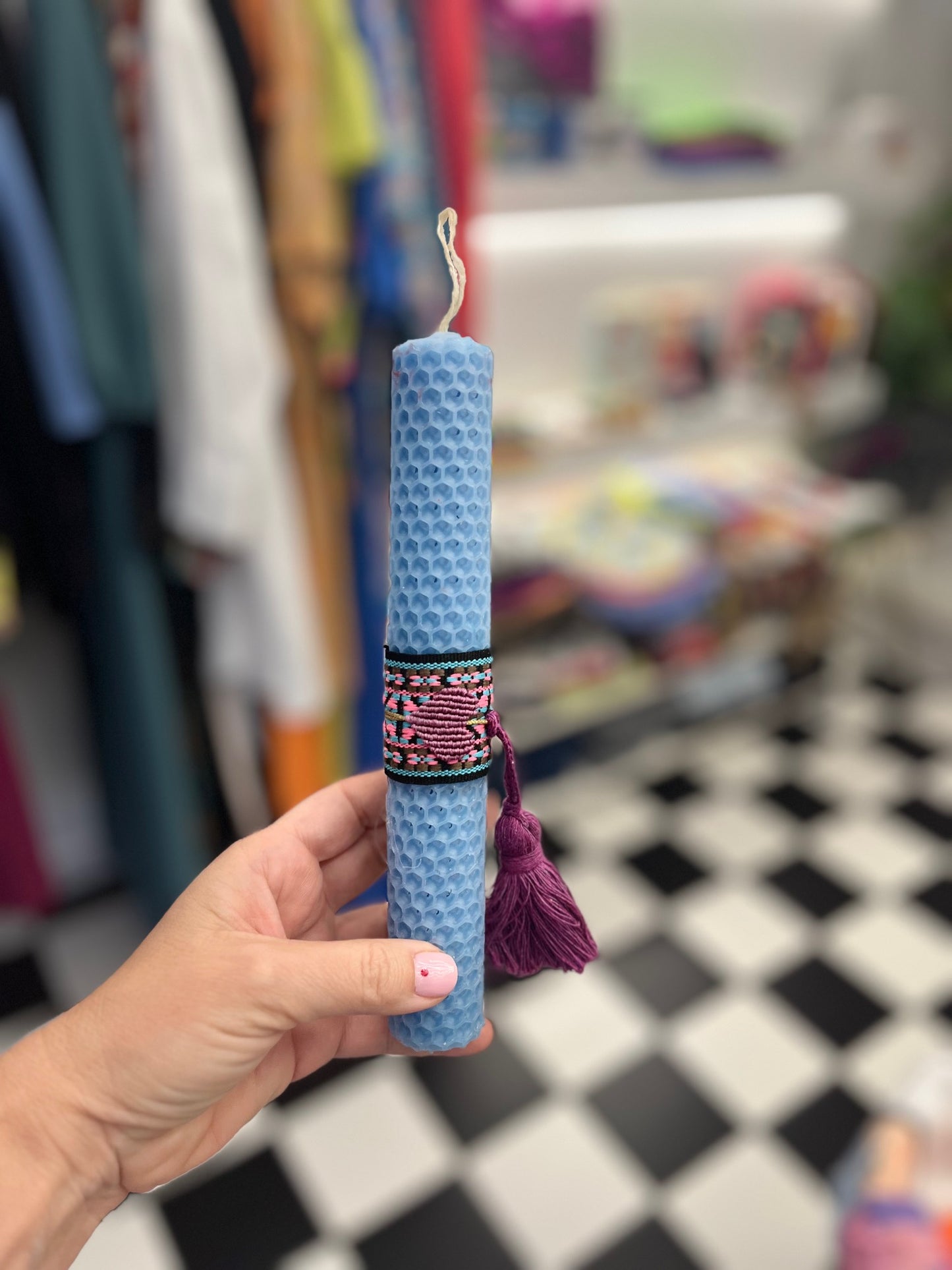 Easter Candle bracelet blue